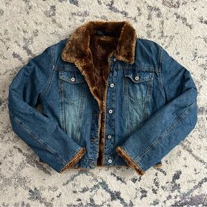 Vintage Denim & Faux Fur Jacket